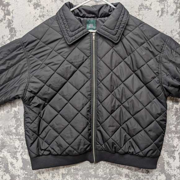 Wild Fable Black Quilted Bomber Jacket Collared Zipper Front Women's XL - Picture 3 of 14